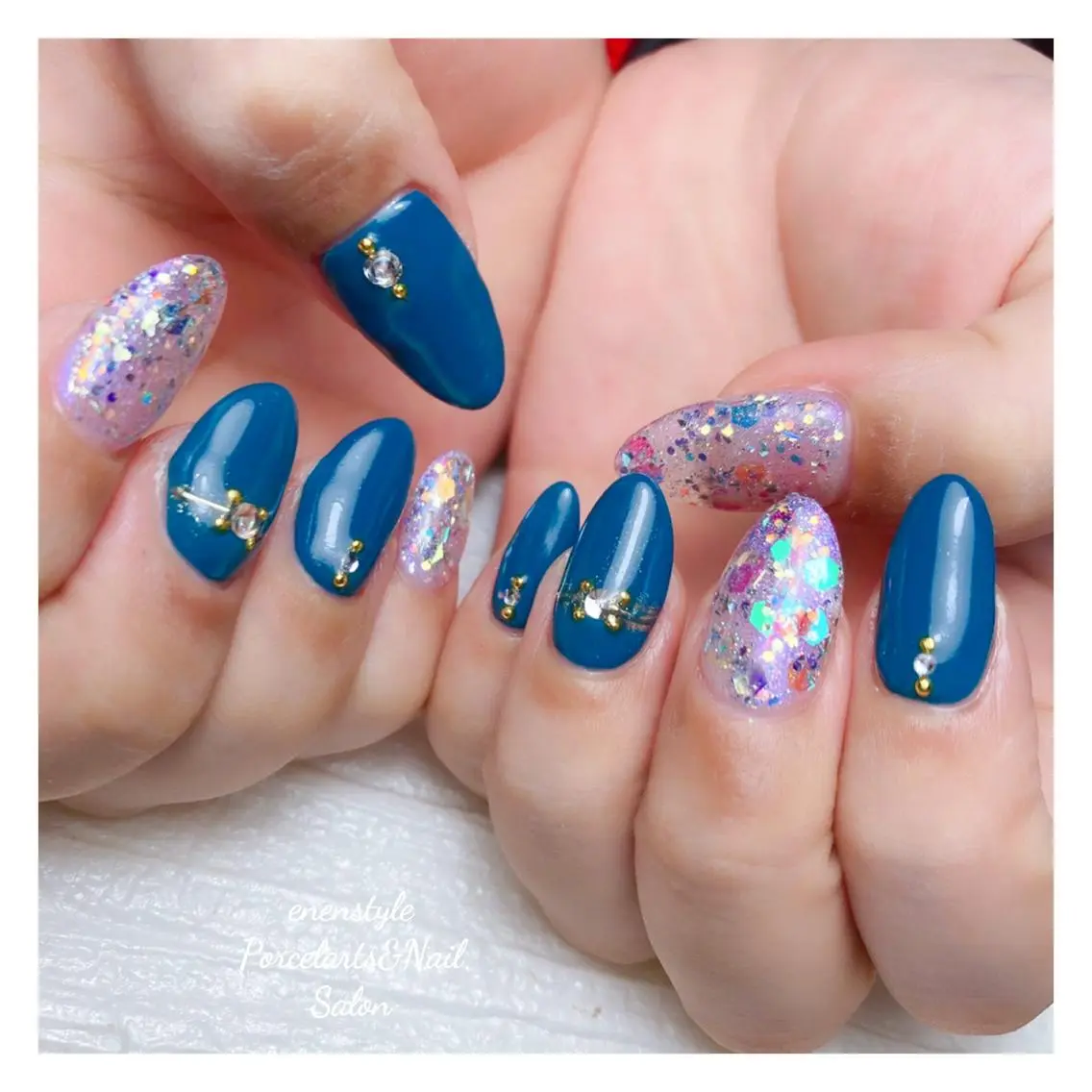 ミディアム ネイル 🐾enen style 🐾のネイルデザイン