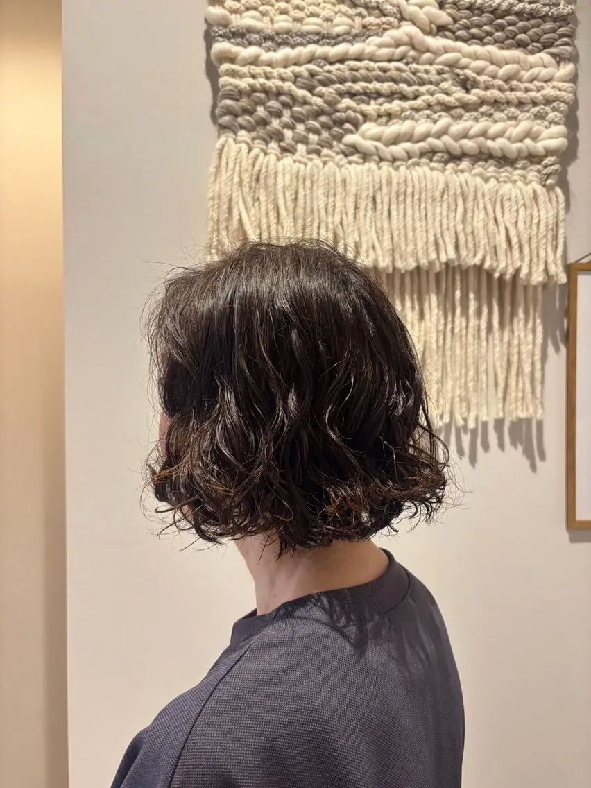ショート パーマ ボブ 工藤 暖のヘアスタイル