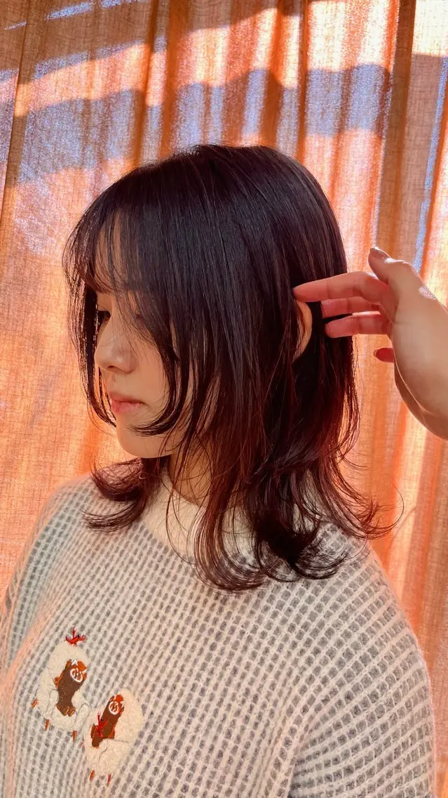 ミディアム ミディアムレイヤー レイヤーカット 美容室はなこ/万代 /みなみのヘアスタイル