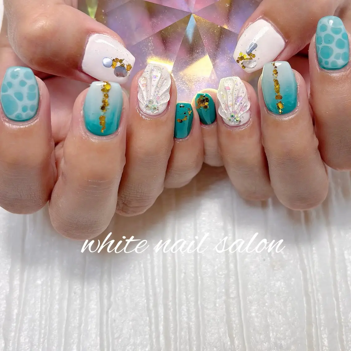 ネイル フットネイル ラメ(グリッター) ハンドネイル white nail salonのネイルデザイン