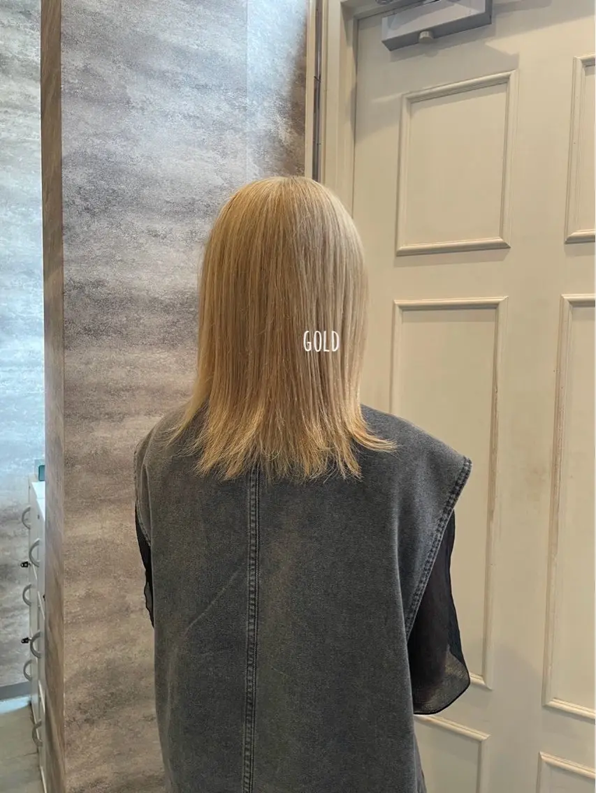 ミディアム カラー ベージュカラー ブリーチ ブルーカラー ダブルカラー グラデーションカラー 🫟Blanco🫟 Color&Careのヘアスタイル