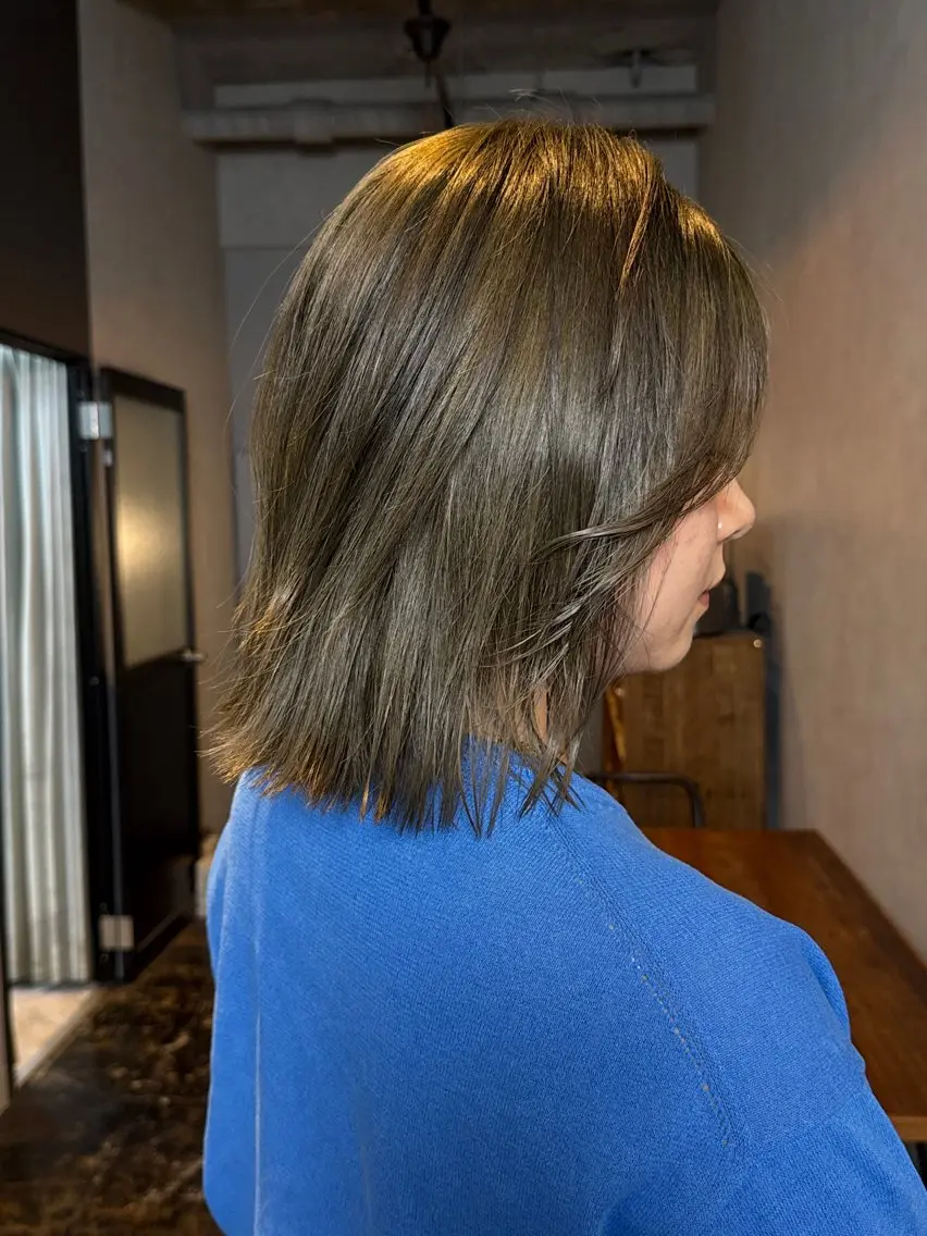 ミディアム カラー カット ヘアカラー トリートメント 透明感カラー/パーマ 🌀アオノのヘアスタイル