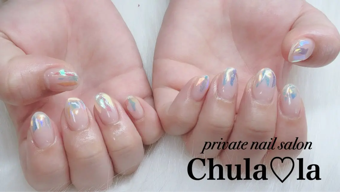 ネイル オーロラネイル ハンドネイル Chula♡la 豊見城市高安のネイルデザイン