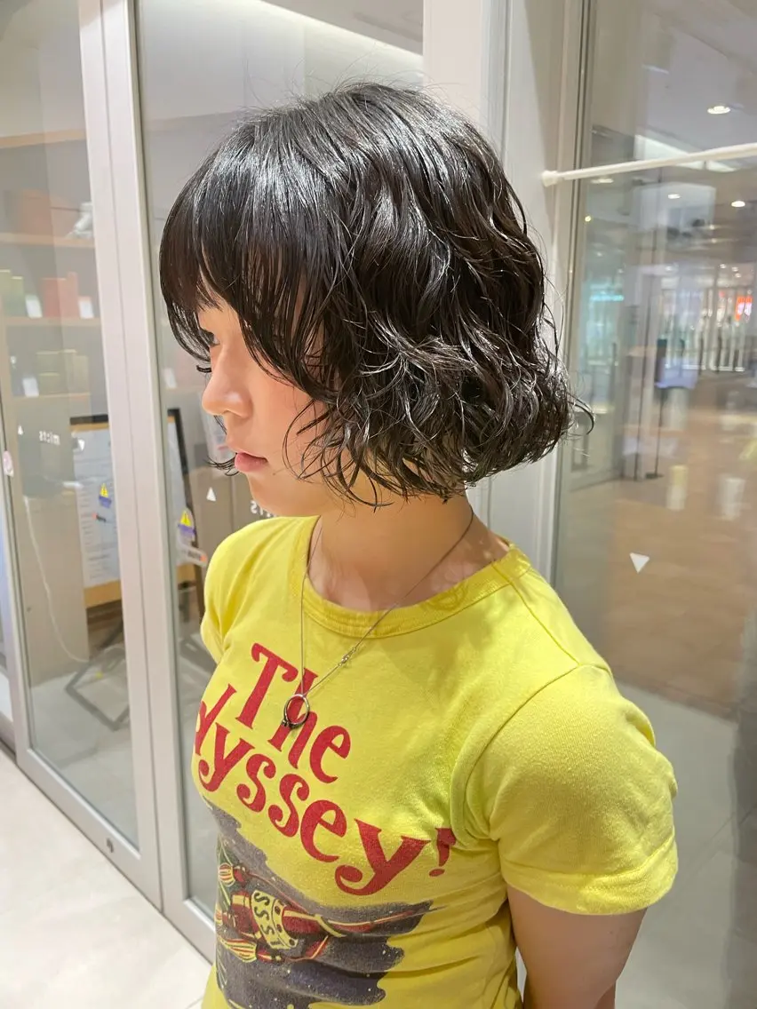 ショート パーマ ボブ カット パーマ ☁️ボブパーマ/ 咲良🪄のヘアスタイル
