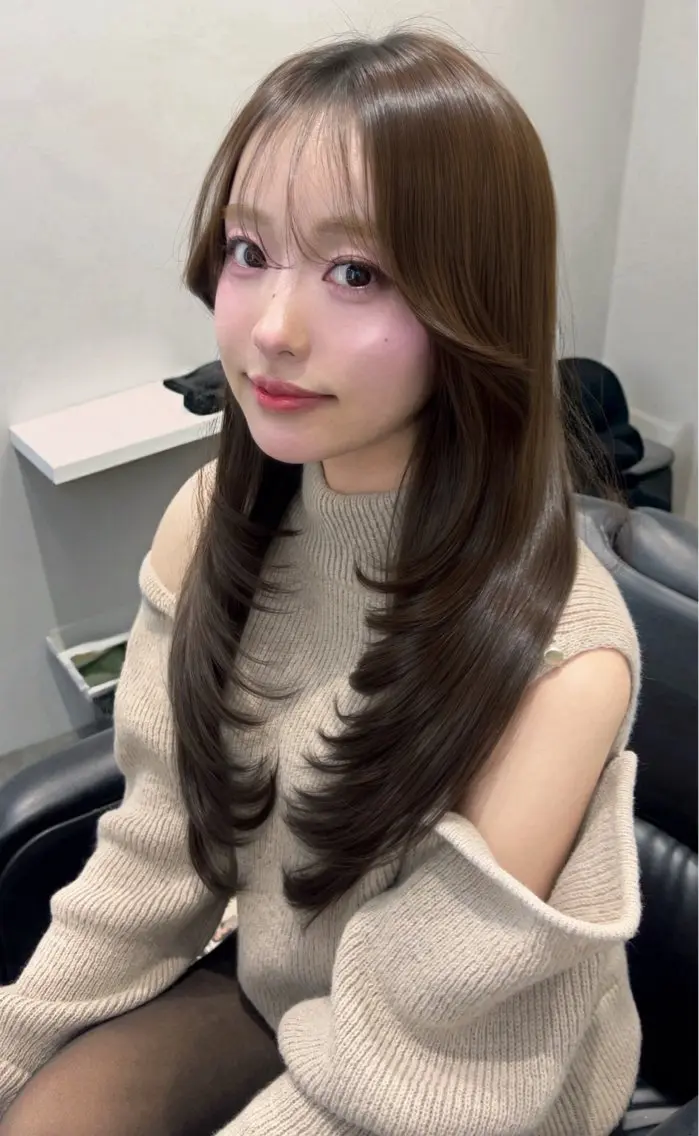 ロング カラー カット トリートメント 縮毛矯正/髪質改善/ 艶カラーレイヤー/翼のヘアスタイル