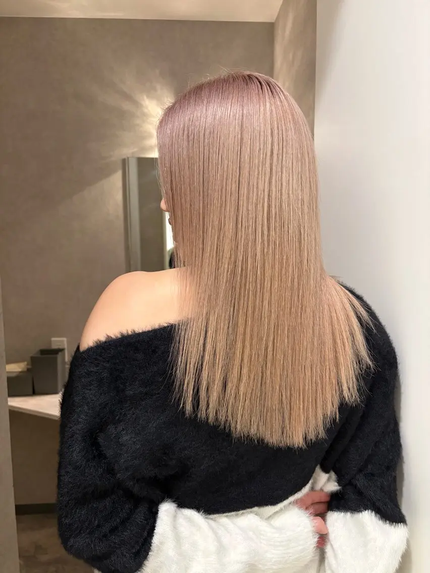 カラー ベージュカラー ピンクカラー ピンクベージュ ヘアカラー 村瀬 遼のヘアスタイル