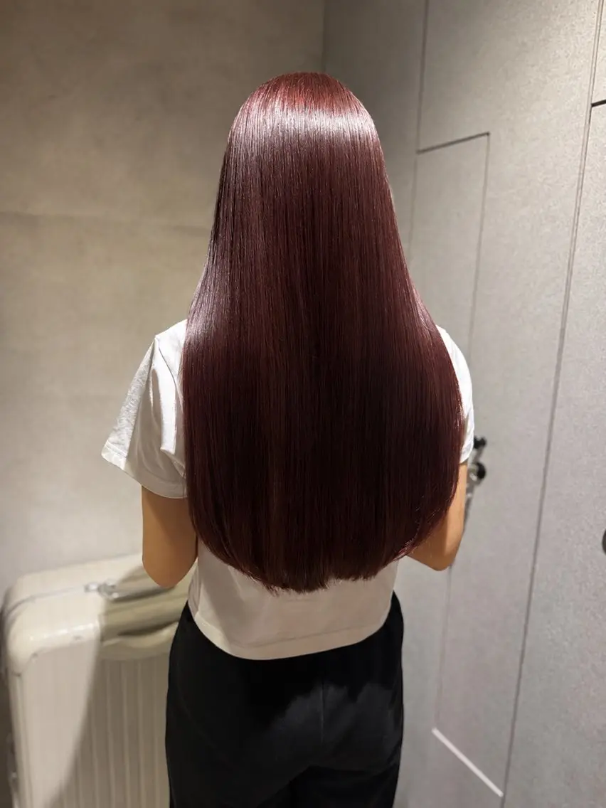 ロング ヘアカラー ピンク/グレージュ 髪質改善SOMAのヘアスタイル