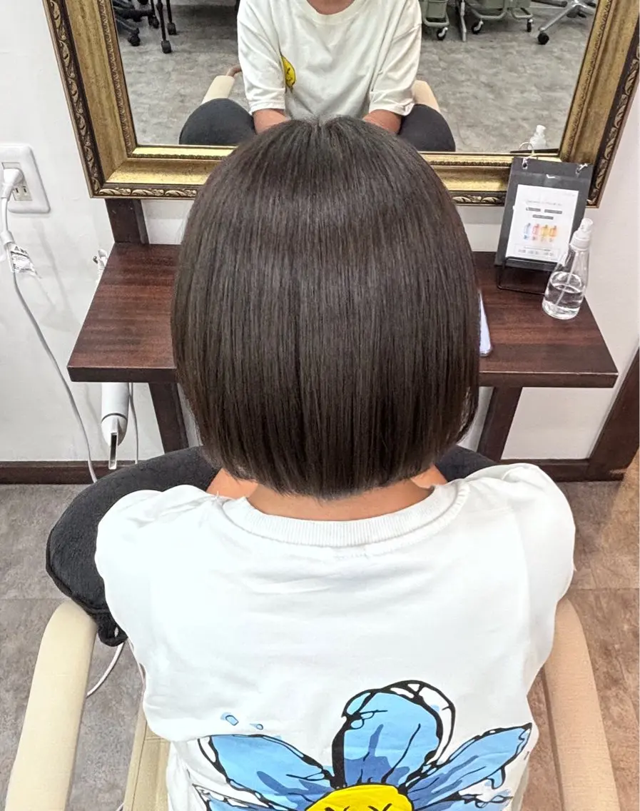 ミディアム 縮毛矯正 トリートメント トリートメント しまぬき じゅねのヘアスタイル