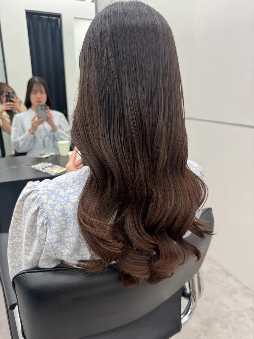 ロング パーマ ボブ 韓国風ヘア デジタルパーマ カット パーマ デジタルパーマ🫧 韓国風ヘア🫧サクラのヘアスタイル