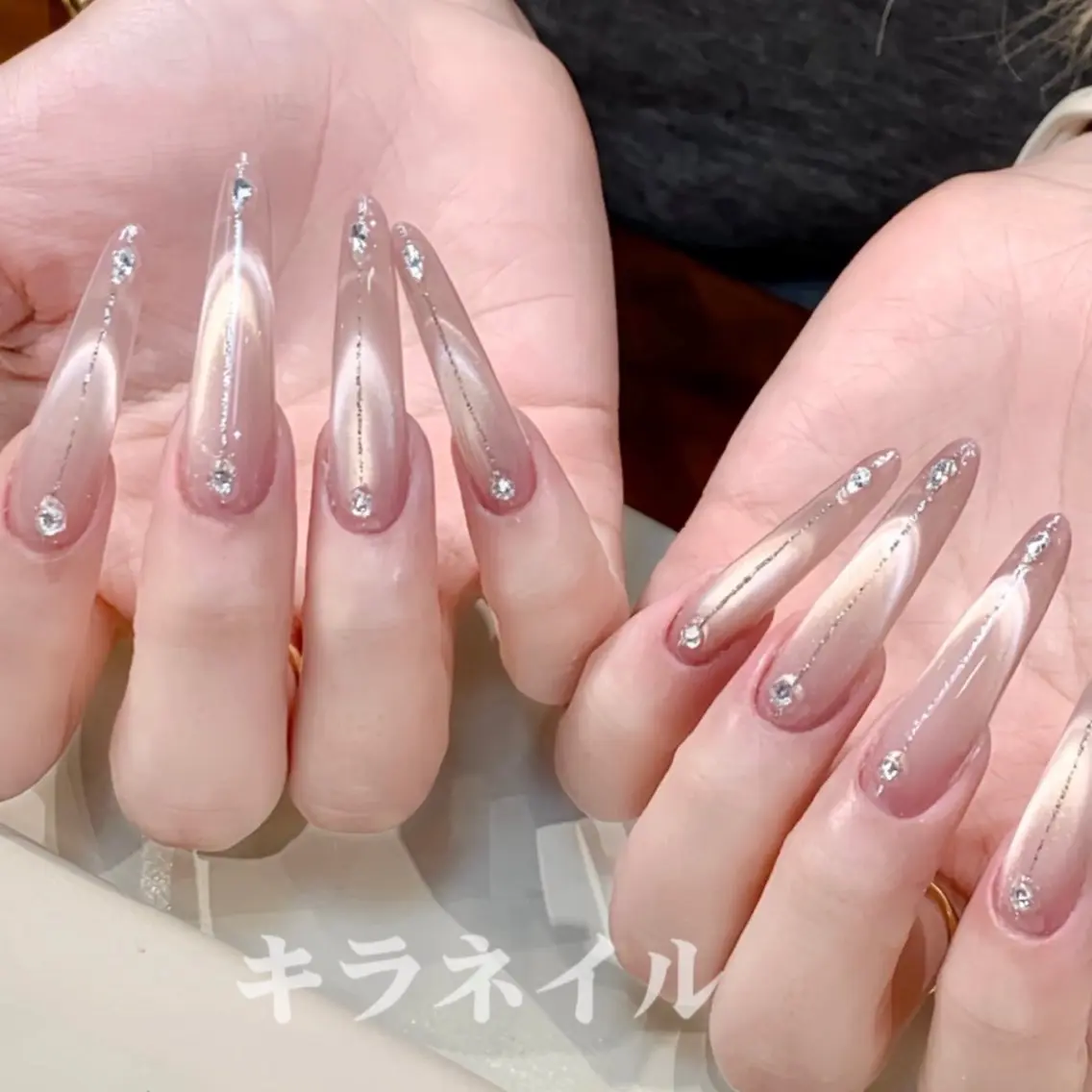 ネイル ハンドネイル 🎀kira 長さだし💗モチ最高のネイルデザイン
