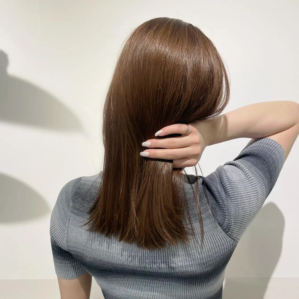 セミロング カラー ブラウンカラー 透明感カラー ナチュラルブラウン ショート特化 /天神大名/ハルナのヘアスタイル