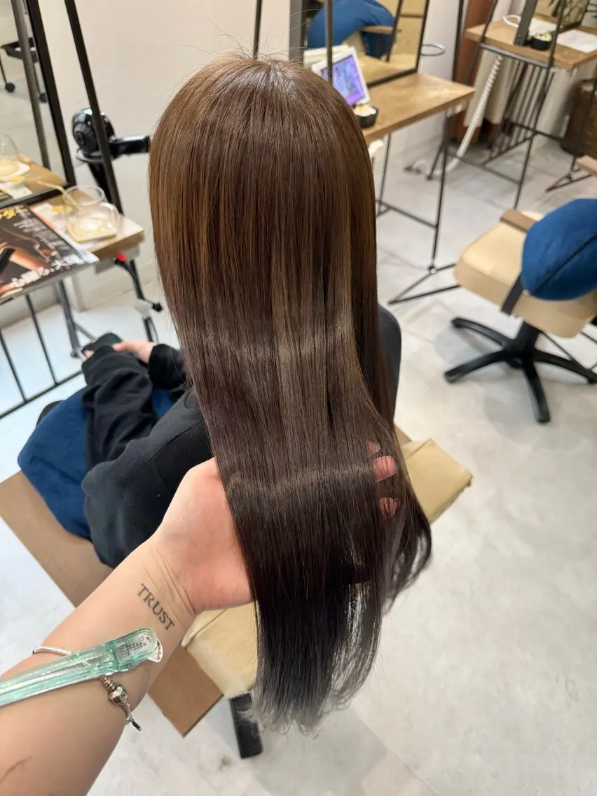 ロング カラー ブリーチなしwカラー /艶カラー/oukaのヘアスタイル