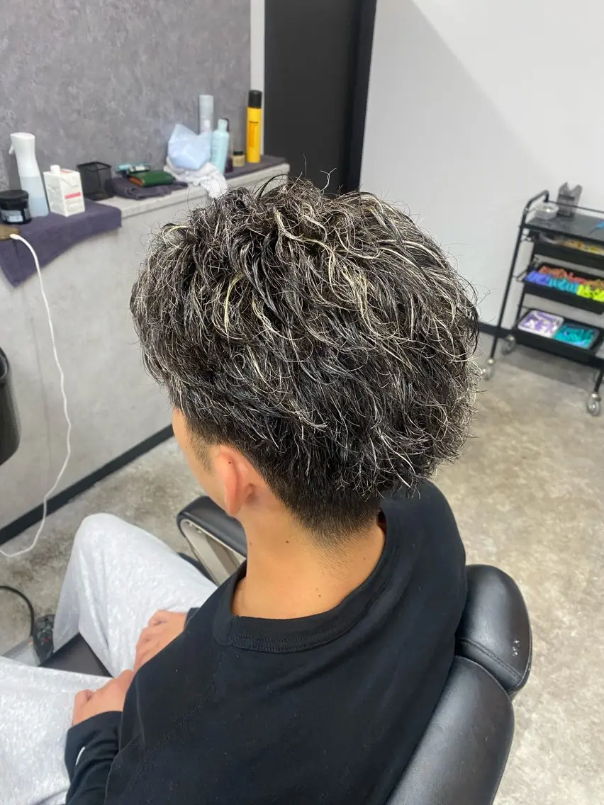 ショート カラー パーマ メンズ カット ヘアカラー メンズ専門美容師 BORDO/神谷のヘアスタイル