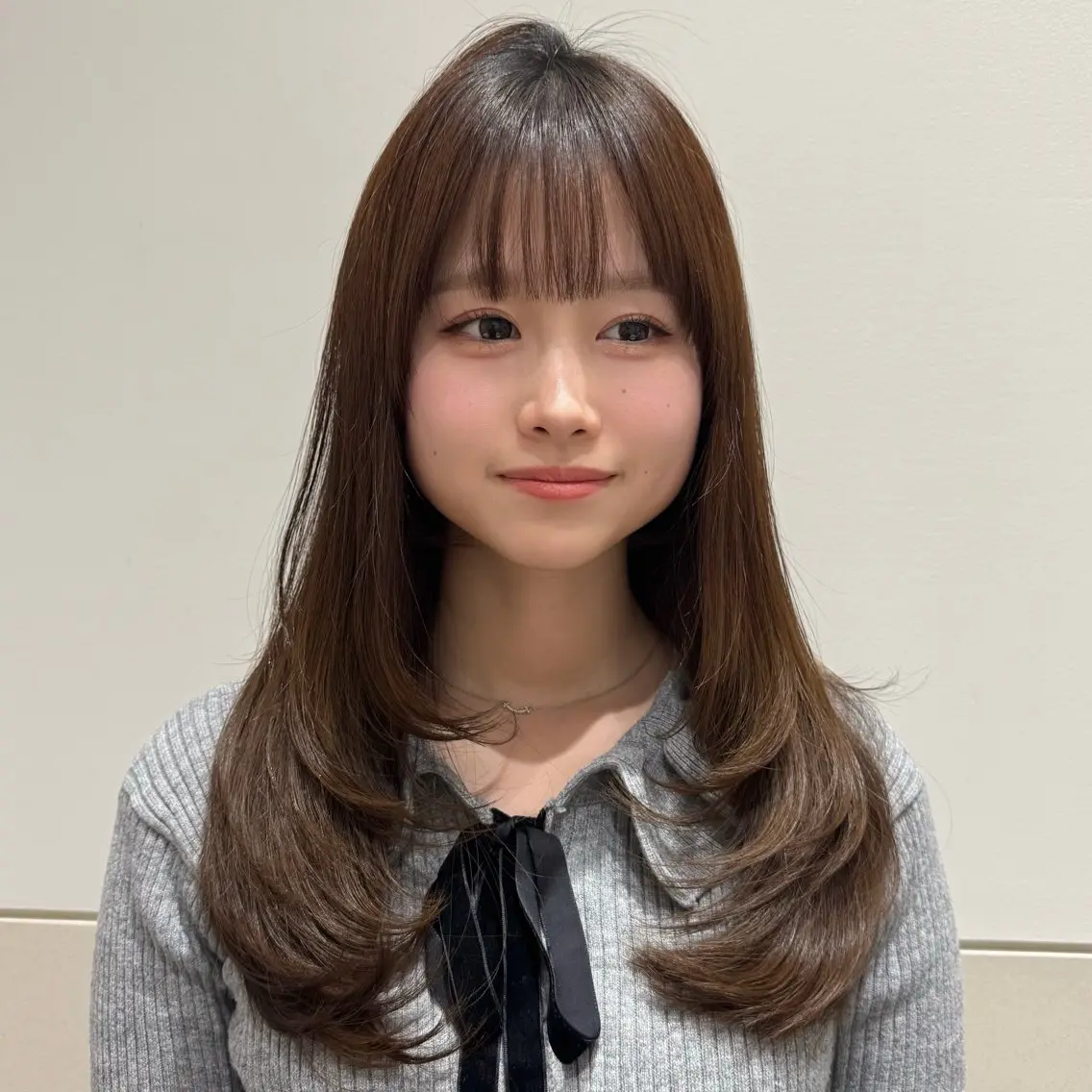 ロング レイヤーカット カット ヘアカラー トリートメント ボブ/地毛風縮毛矯正 茉青🤍新宿代々木のヘアスタイル