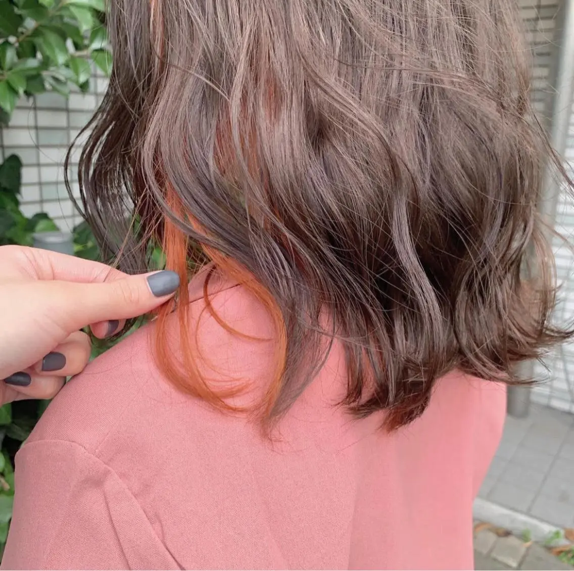 ミディアム カラー オレンジ カワシマ セイカのヘアスタイル