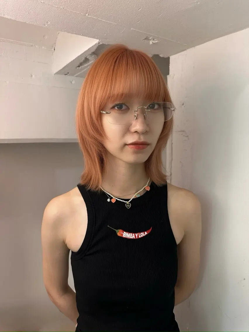 ショート カラー ベージュカラー ブリーチ オレンジ オレンジベージュ ヘアカラー トリートメント Hana ハイトーン🕯🩰のヘアスタイル