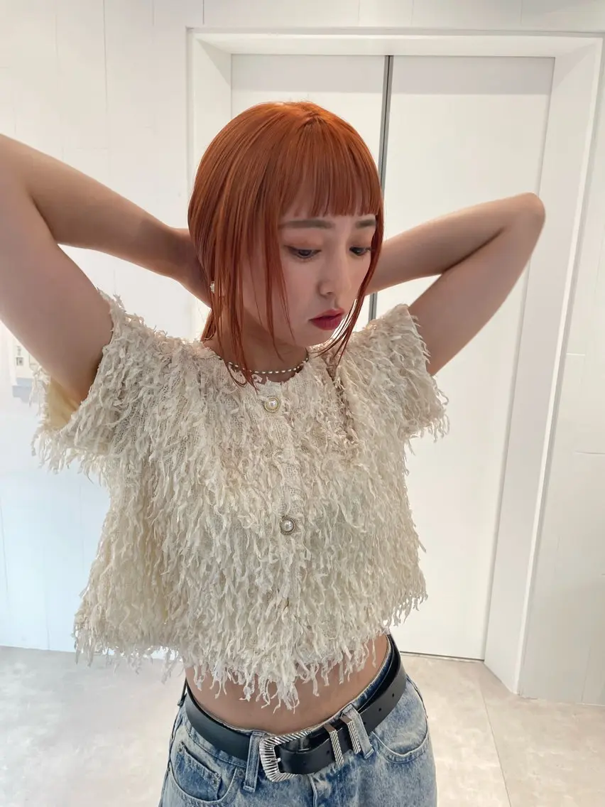 ミディアム カラー ベージュカラー ブリーチ オレンジ オレンジベージュ パーマ/パーマ落とし 【Kouta】のヘアスタイル