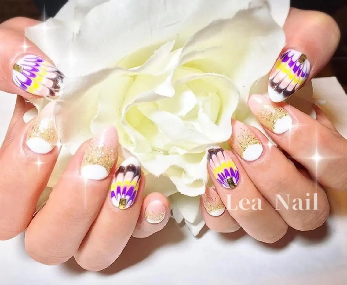 ネイル ピーコックネイル Lea Nailのネイルデザイン