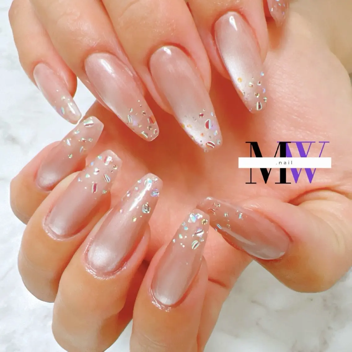 ネイル ラメ(グリッター) マグネットネイル ハンドネイル MW .nailのネイルデザイン