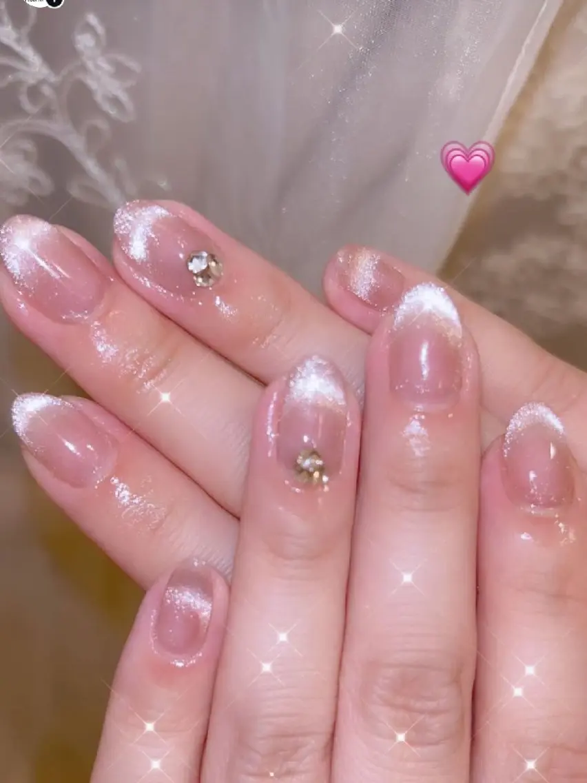 ネイル 長さ出し ジェルネイル ハート 韓国ネイル マグネットネイル I LOVE ME NAIL.。.:*♡のネイルデザイン