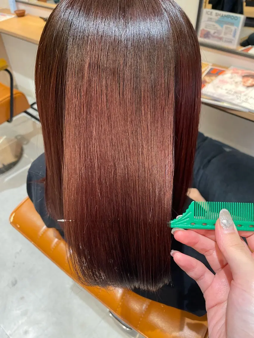 ミディアム ヘアカラー 中田 サヤカのヘアスタイル