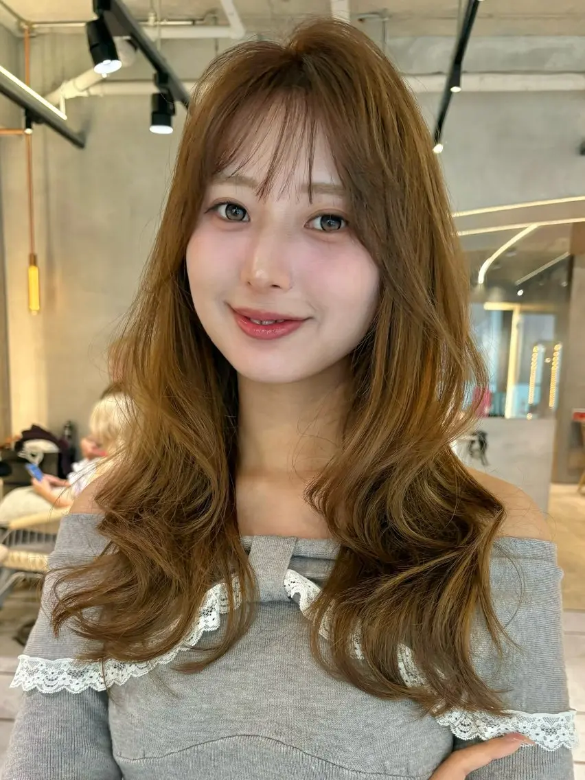 ロング カット ヘアカラー トリートメント 仙台Ｉ韓国レイヤー Ｉ髪質改善Ｉ伊藤拓海のヘアスタイル