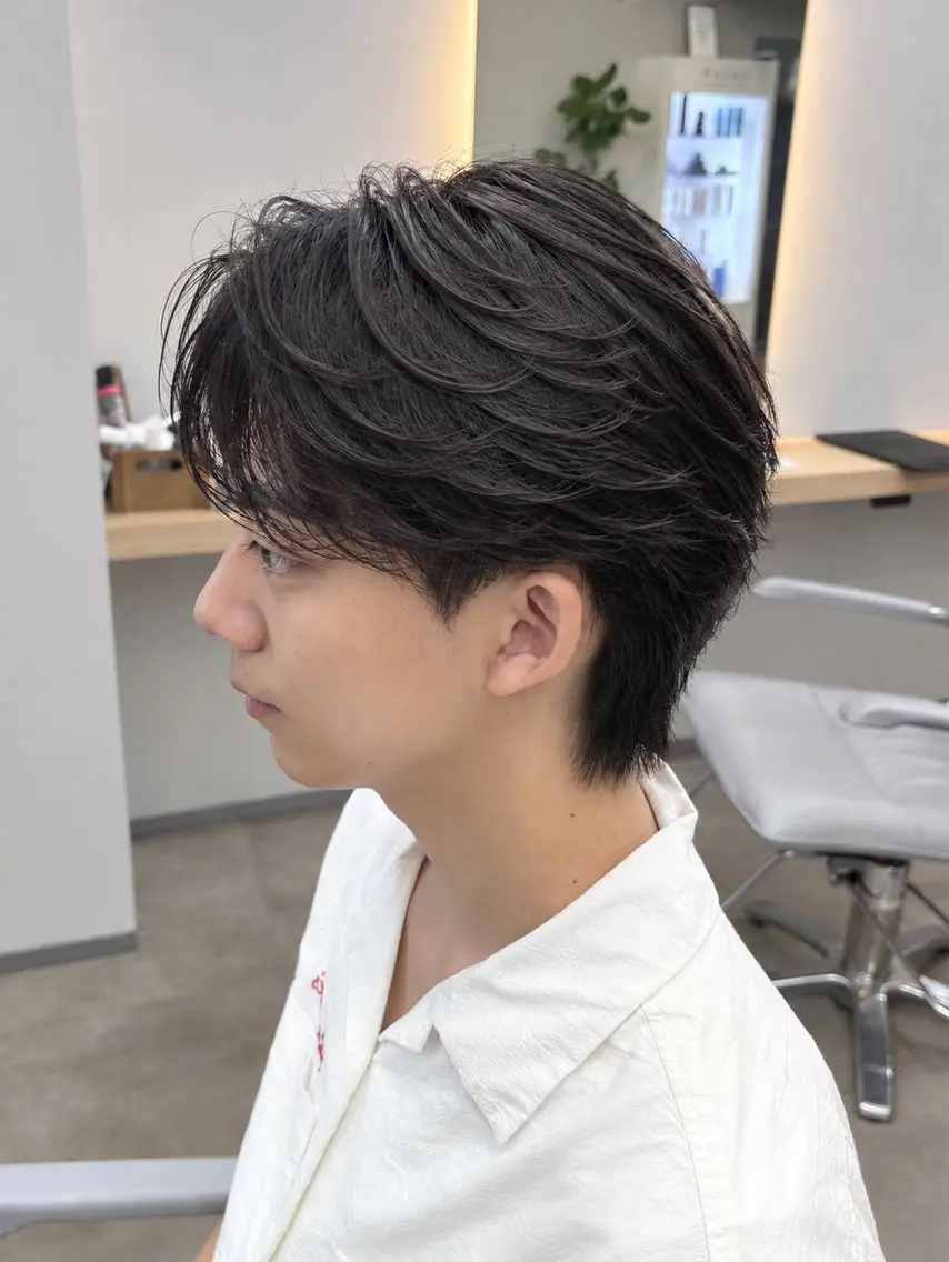 パーマ メンズ フェザーパーマ メンズパーマ ニュアンスパーマ カット パーマ 保立メンズカット 船橋駅メンズパーマのヘアスタイル