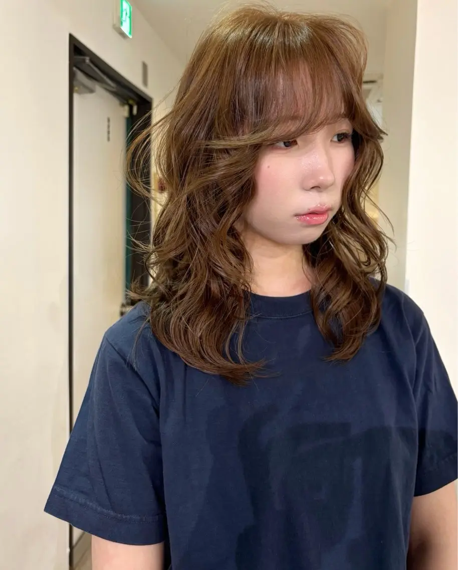 ミディアム カラー ブリーチ 透明感カラー ダブルカラー ブリーチなしカラー カット ヘアカラー mizuki/ピンク ベージュ.レイヤーのヘアスタイル