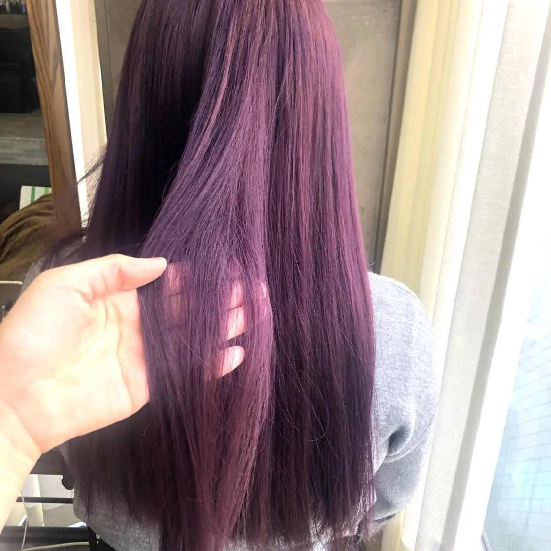 ロング カラー ピンクカラー ピンクパープル パープルカラー 髪質改善💓艶髪💓 暖色💗加藤あゆみのヘアスタイル