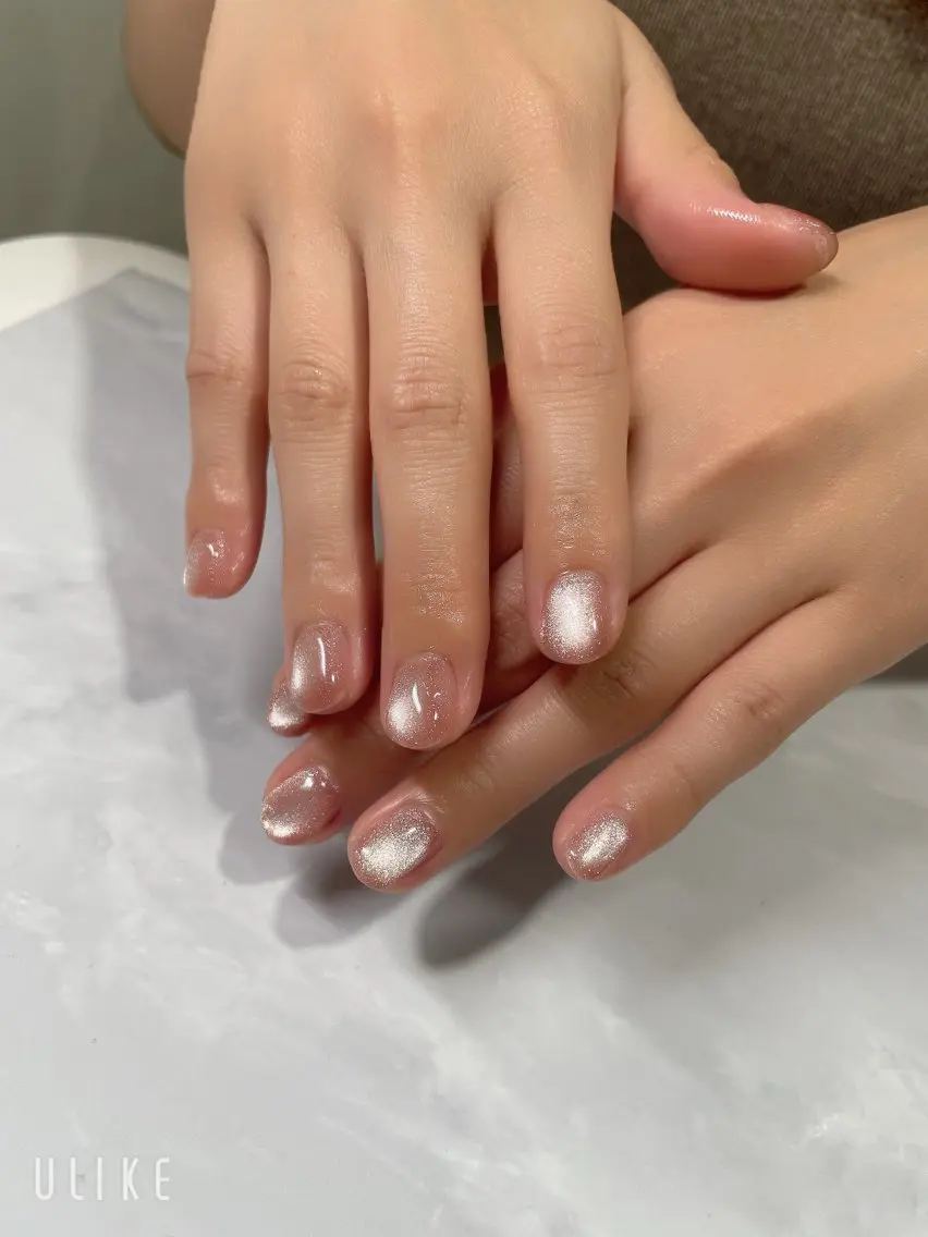 ネイル マグネットネイル ピンク ハンドネイル 梶原 久美のネイルデザイン