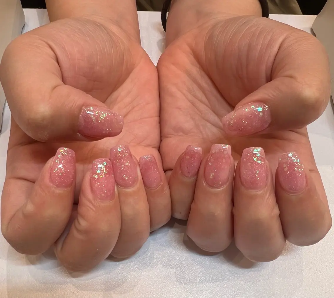ネイル ラメ(グリッター) ワンカラーネイル ハンドネイル Tanaka Yuriのネイルデザイン