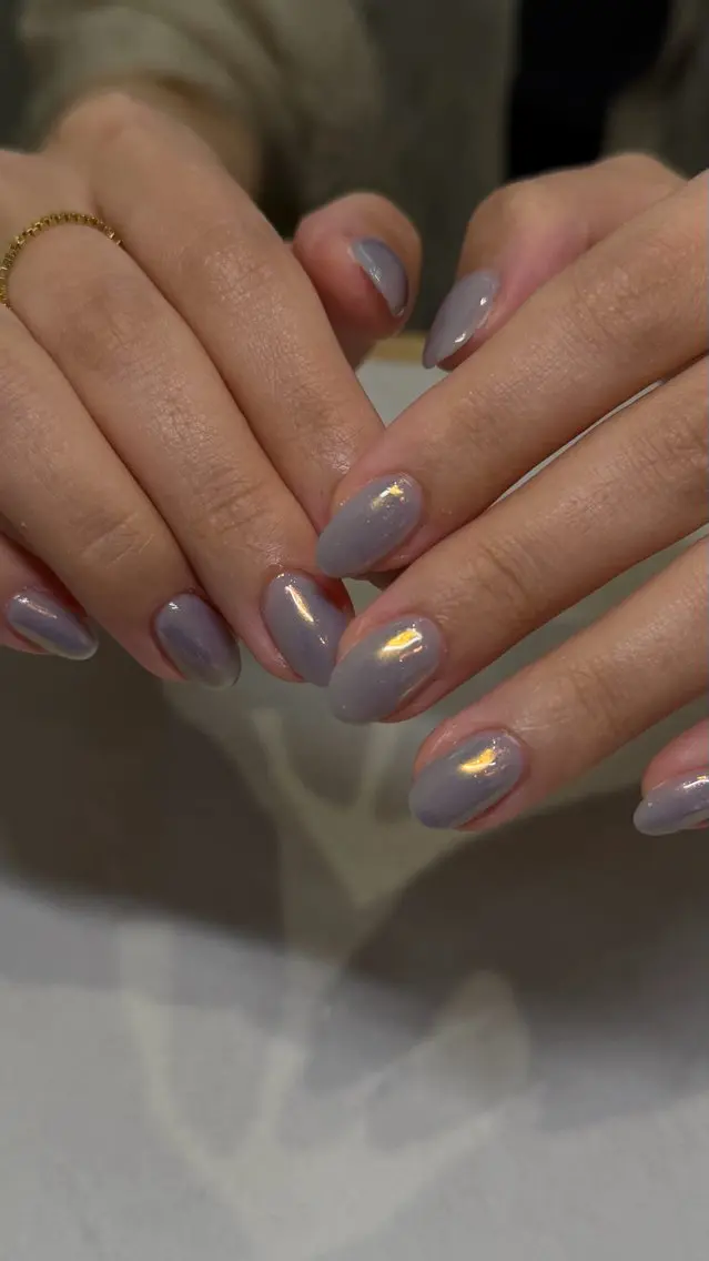 ネイル ミラーネイル パープル ハンドネイル nail salon linoのネイルデザイン