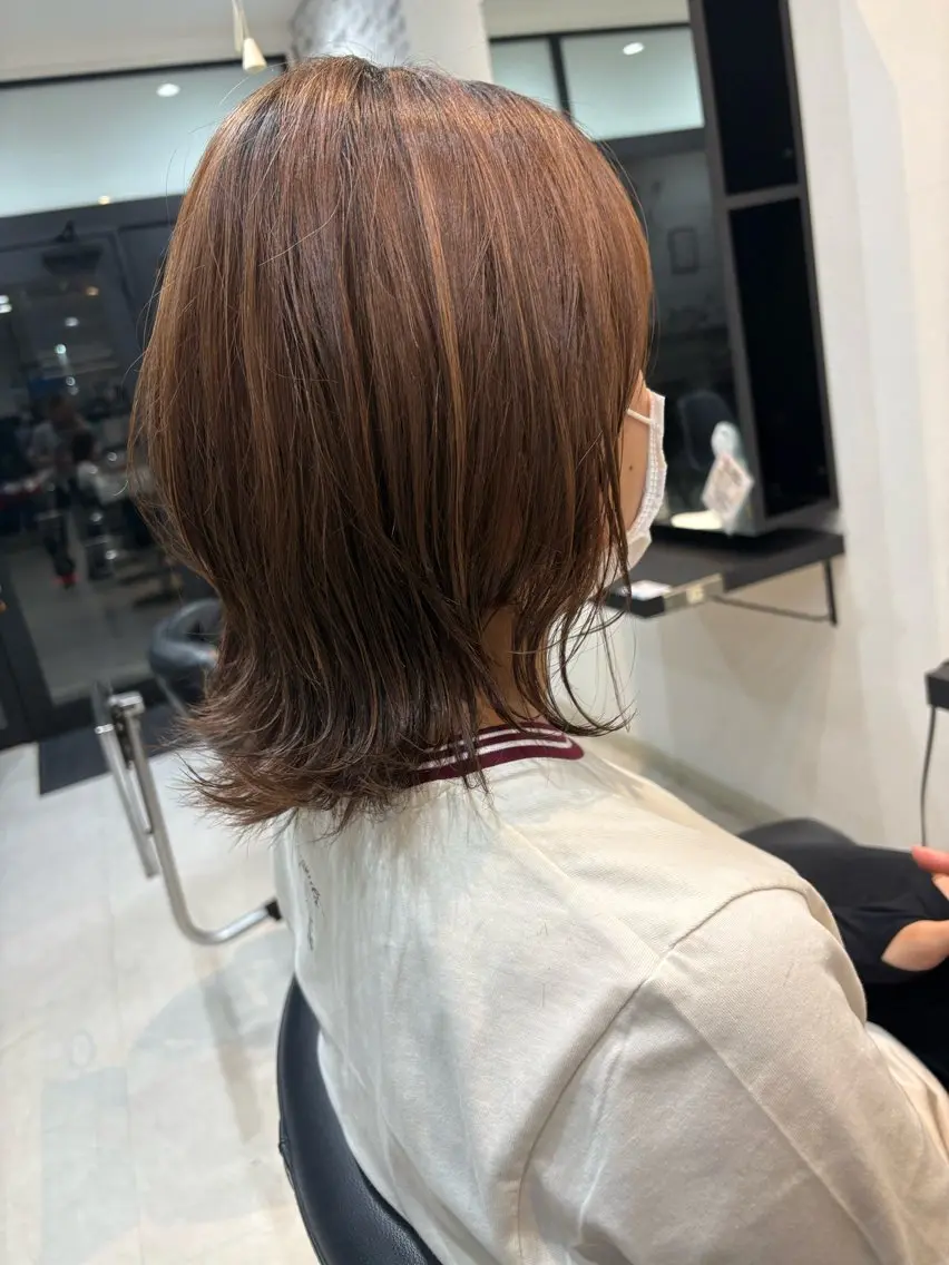 セミロング カット ヘアカラー トリートメント 美容室シャルム⭐️ 清水 勇希🩷のヘアスタイル