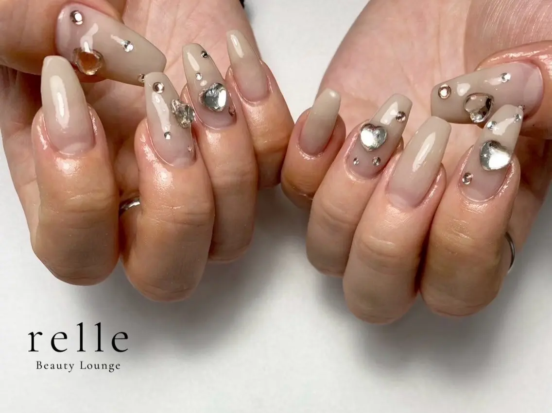 ネイル ハート ハンドネイル relle 🥀✨ Kuronoのネイルデザイン