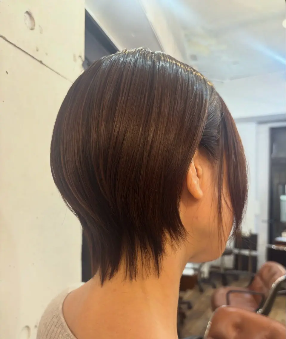 ショート ヘアカラー トリートメント パーマ ／emiのヘアスタイル