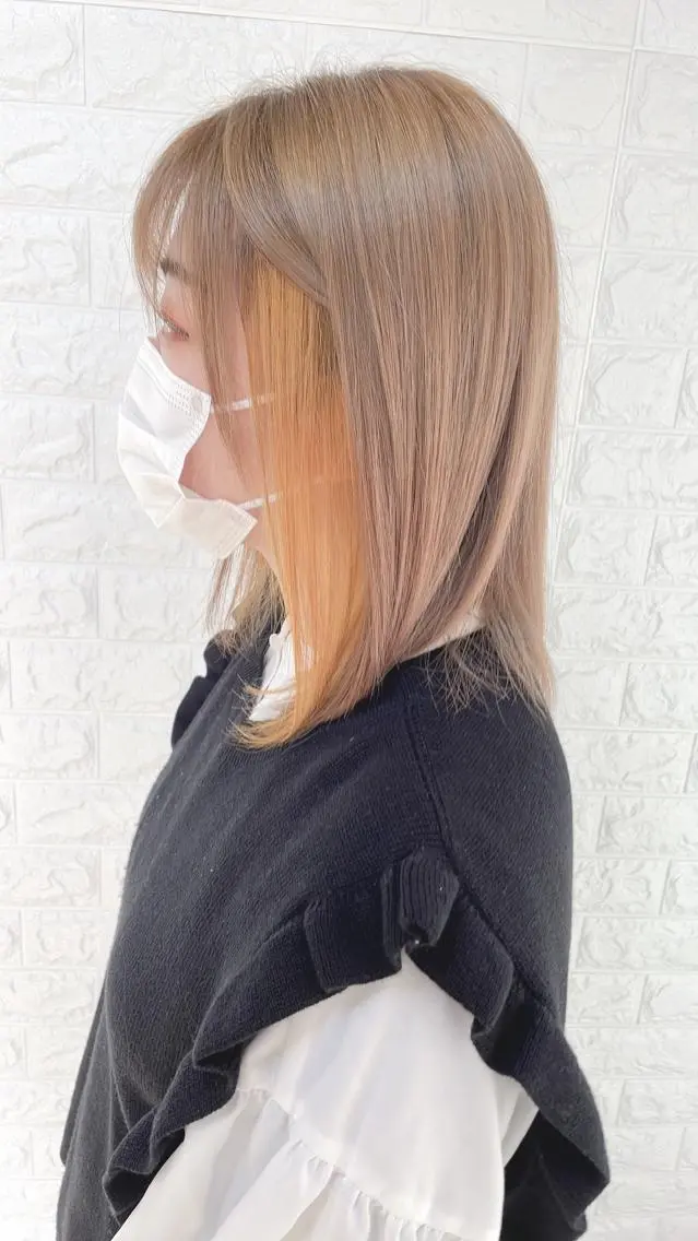 ミニモ学割🧡ポイントWカラー🧡【インナーブリーチ+イルミナカラ+3stepトリートメント】120分の写真