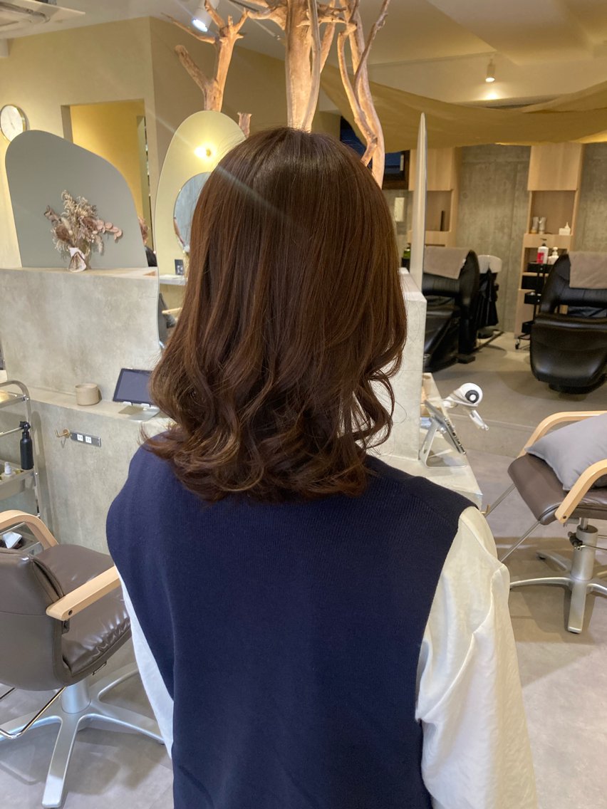 ミディアム カラー ブラウンカラー 透明感カラー ヘアカラー 阪急伊丹/ ホノカ🎐꙳⋆のヘアスタイル