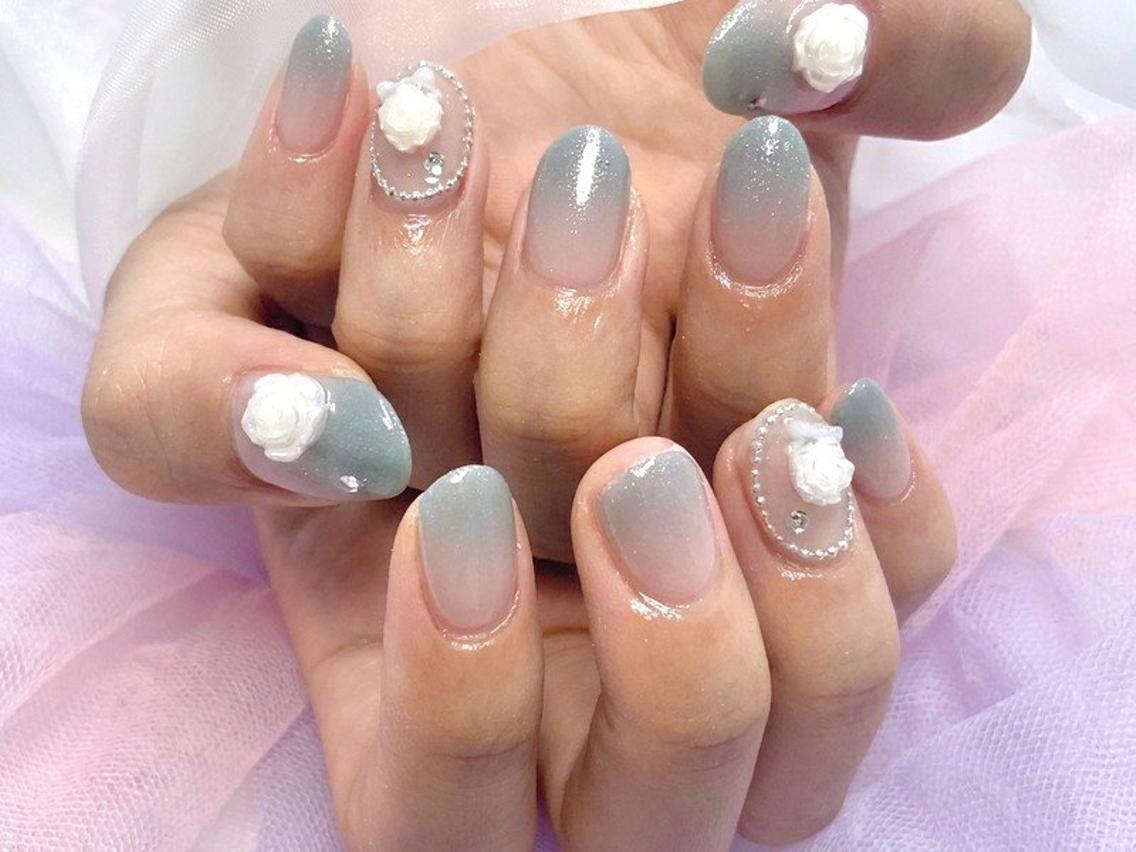 ネイル ブルー ハンドネイル Lili Nail Studio西荻窪店のネイルデザイン