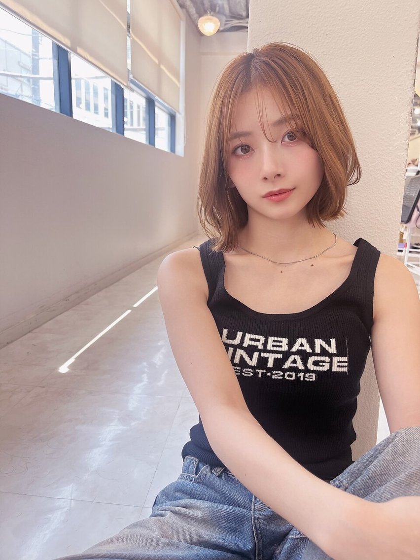 ミディアム カラー ブラウンカラー 透明感カラー ボブ くびれヘア 髪質改善 添田 晃正のヘアスタイル