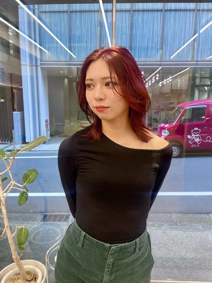 ミディアム カラー カット ヘアカラー 縮毛&髪質改善 TAIGAのヘアスタイル