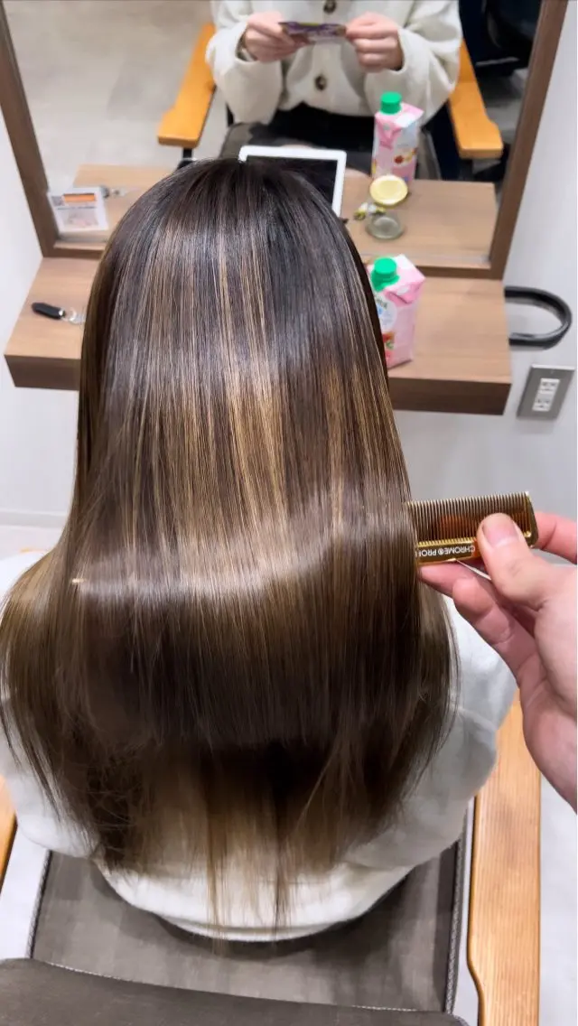 セミロング ヘアカラー トリートメント 朝5分でキマる艶髪 ／ヤマダのヘアスタイル