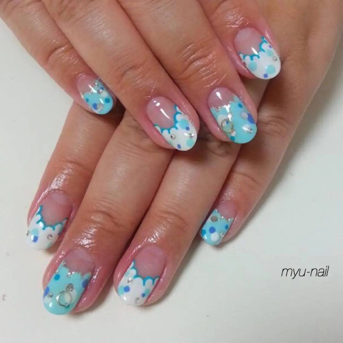 ネイル アートネイル フレンチネイル ホームサロン myu-nailのネイルデザイン