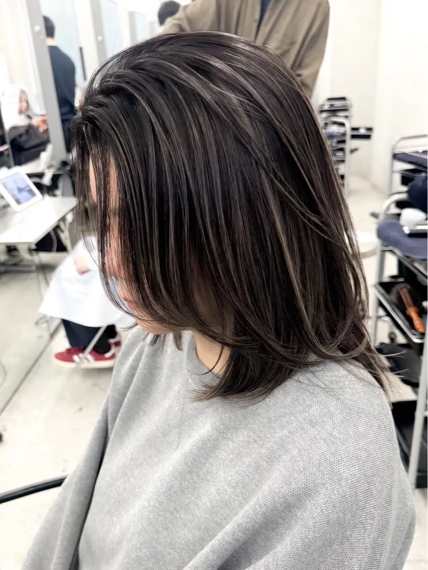 ミディアム カラー ヘアカラー トリートメント 🎀ツヤ髪×モテヘア 🎀池袋/カナエのヘアスタイル