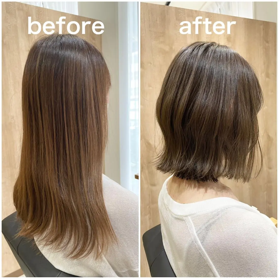 ミディアム カラー ベージュカラー ブリーチ ブリーチなしカラー ボブ 外ハネヘア カット ヘアカラー トリートメント 🐾肩上スタイル 【peg🐾あかね】のヘアスタイル