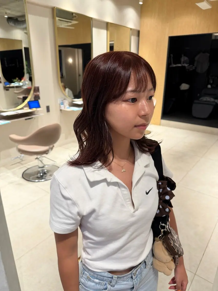 ミディアム カラー ヘアカラー 宮内 愛実のヘアスタイル