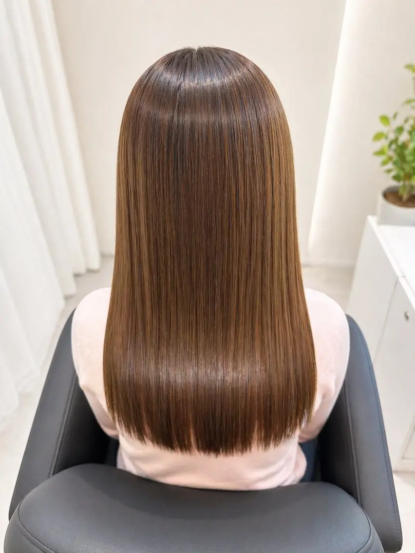 セミロング 縮毛矯正 トリートメント Emuest心斎橋 SAKIのヘアスタイル