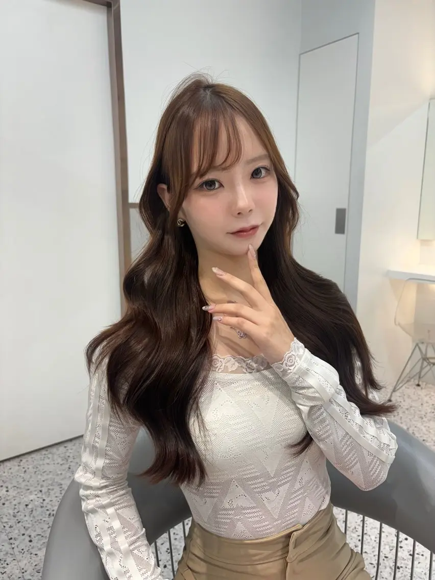 ロング カラー カット ヘアカラー トリートメント yui🎀ブリーチな しダブルカラー／博多のヘアスタイル