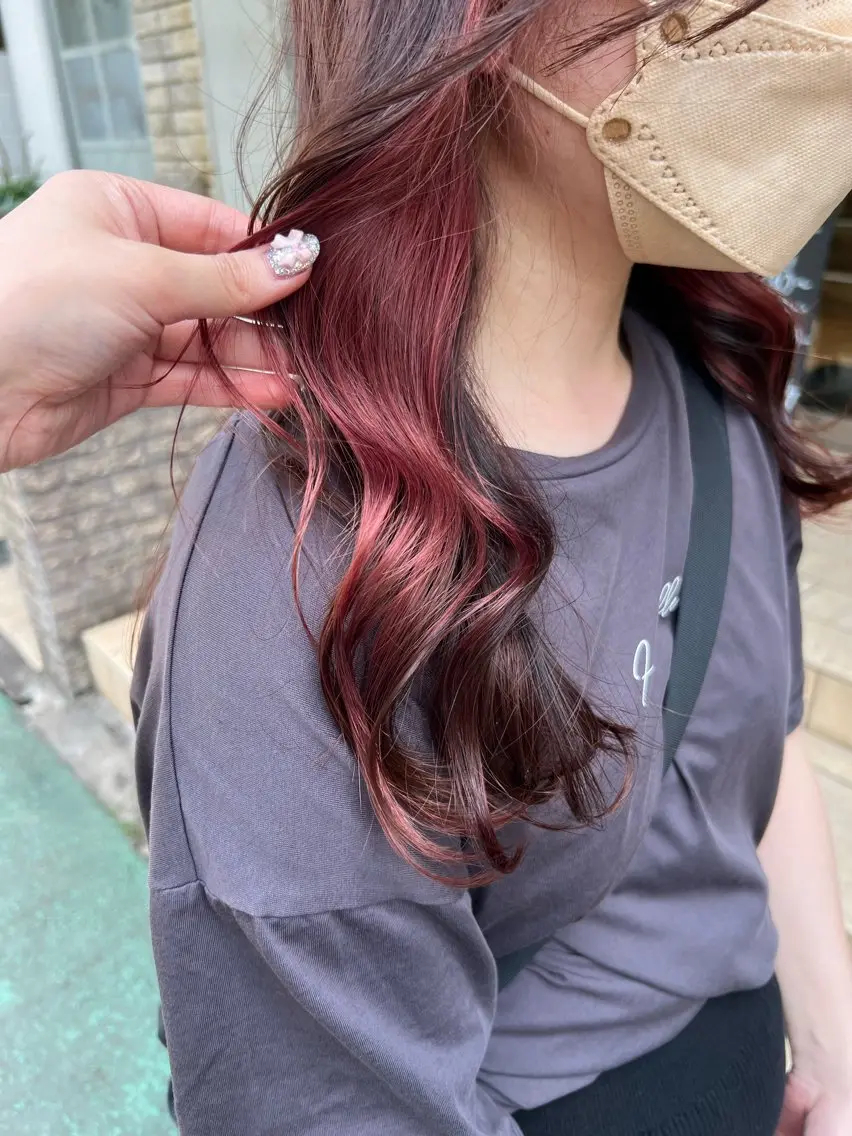 カラー ミストバング  フェイスフレーミング ヘアカラー インナーカラー♡ Nanakoのヘアスタイル