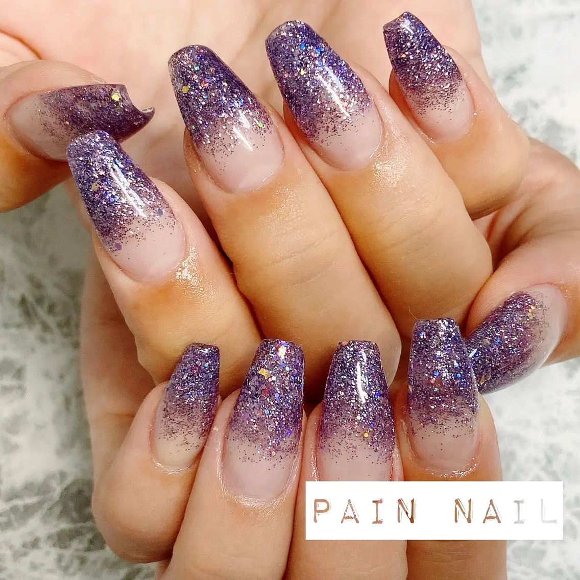 ネイル ラメ(グリッター) ラメグラデーション スカルプネイル ハンドネイル P. nailのネイルデザイン