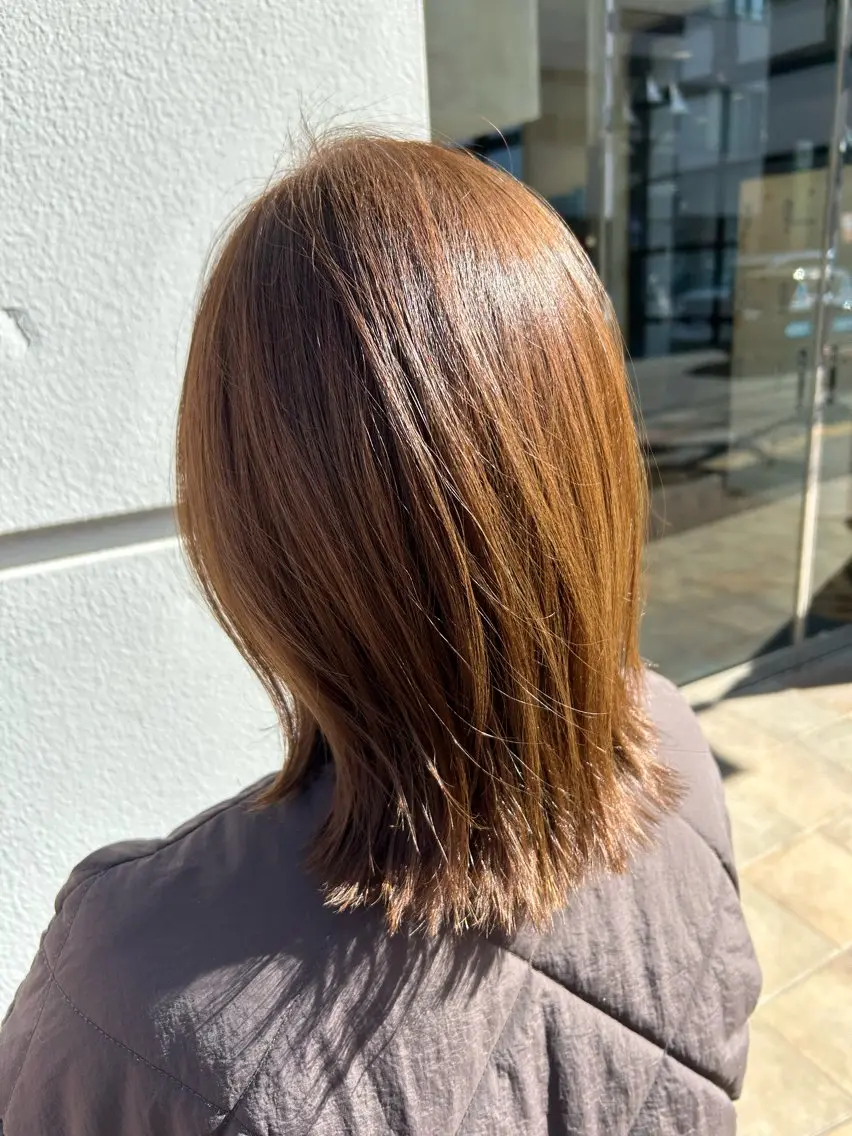 ミディアム ボブ カット ヘアカラー トリートメント ナルミ ケイスケのヘアスタイル